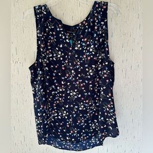 41 Hawthorn Navy Split Neck Sleeveless Blouse Women’s XL